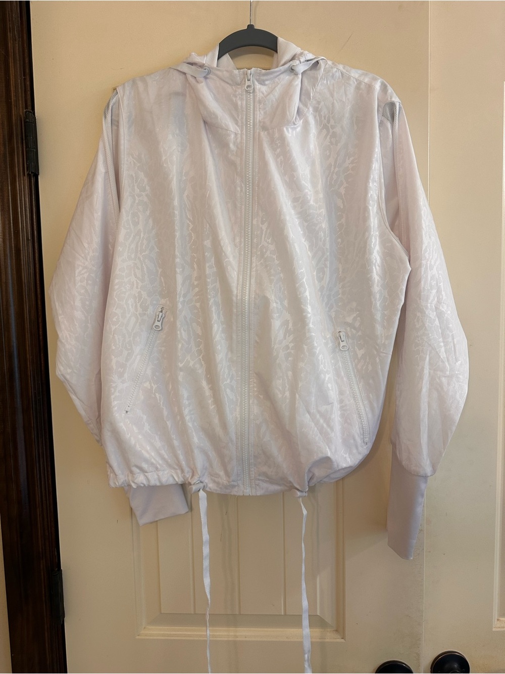 ZYIA White Lightweight Hooded Bomber Jacket